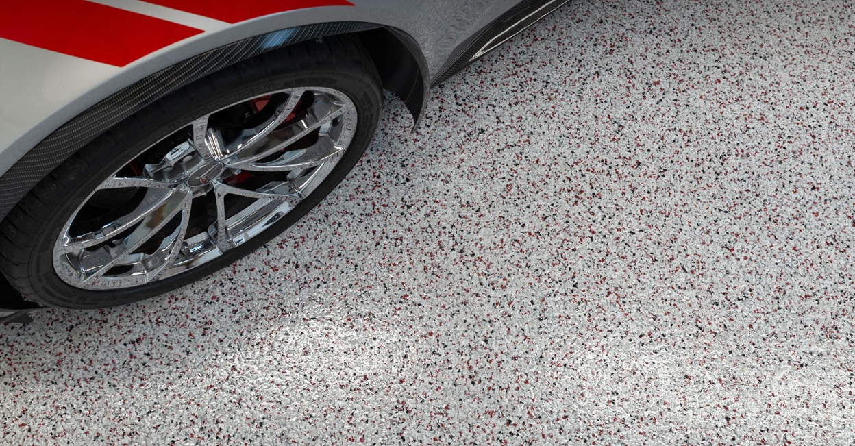 Decorative flake epoxy floor