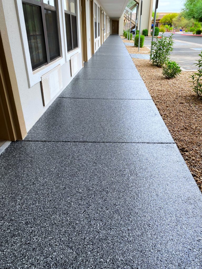 Outdoor walkway epoxy coating